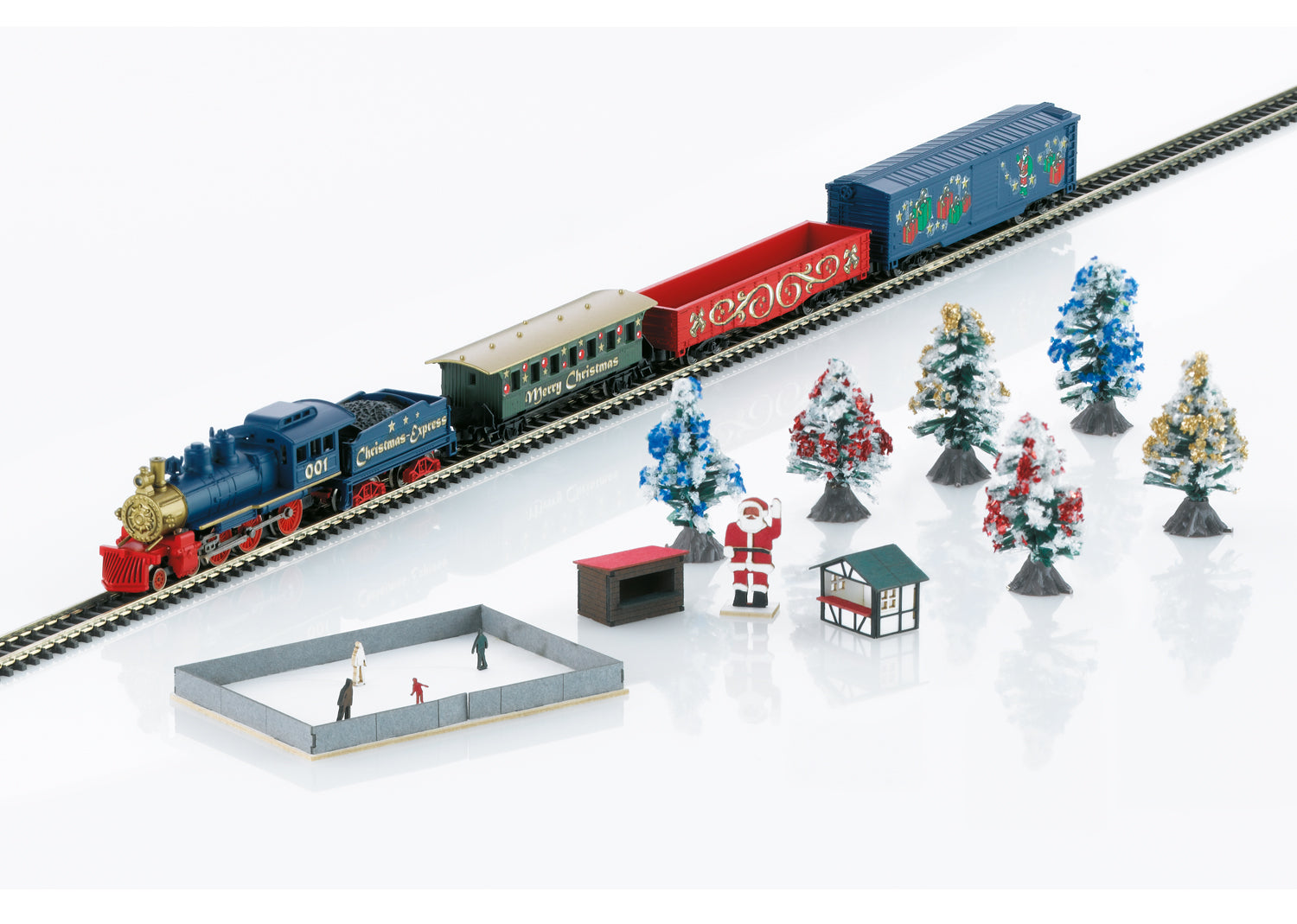 81846  Christmas Starter Set. Exclusively for the USA 120 Volts. Steam Freight Train with an Oval of Track Model train