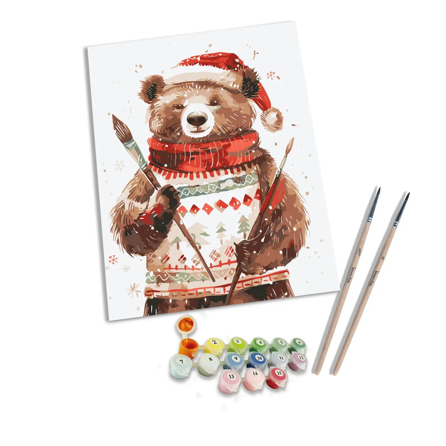 Festive Bear's Art Adventure - Paint by Numbers