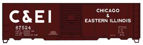 3564 AAR 40' Single-Door Steel Boxcar - Kit -- Chicago & Eastern Illinois #67524 (Boxcar Red, white, Billboard C&EI)