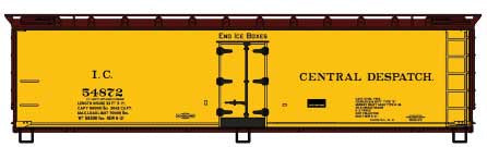4909 Early 40' Wood Reefer - Kit -- Illinois Central Despatch 54872 (yellow, Boxcar Red)