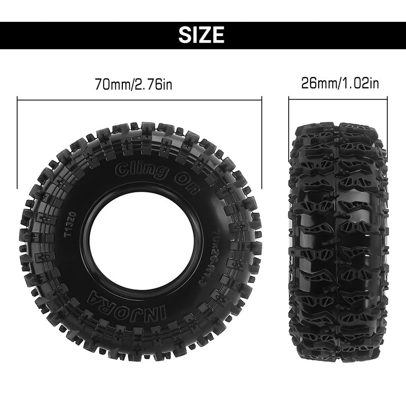 INJORA Cling On 1.3" Tires (4) (70*26mm)