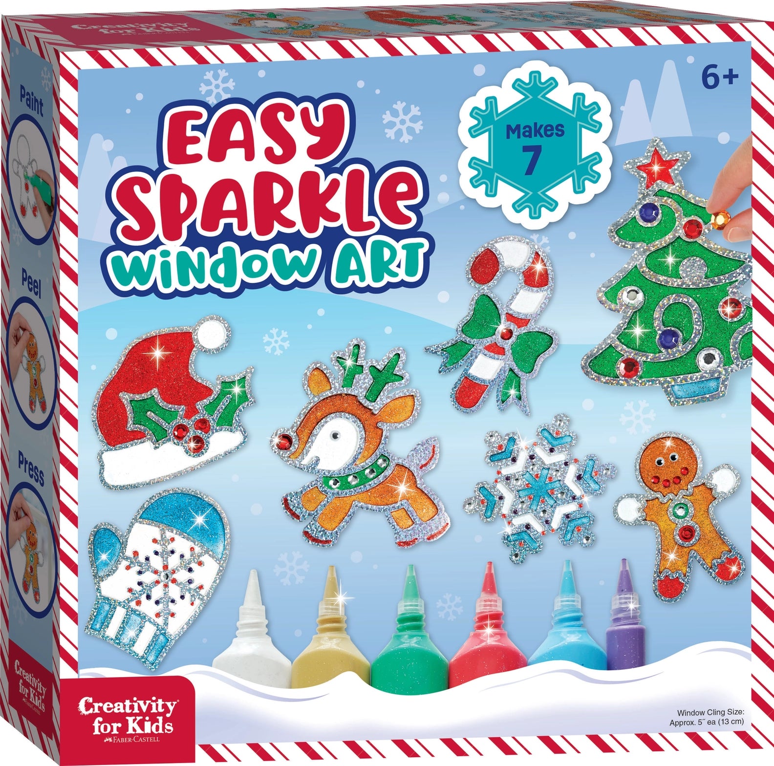 Holiday Easy Sparkle Window Art Diy Craft Kit For Kids