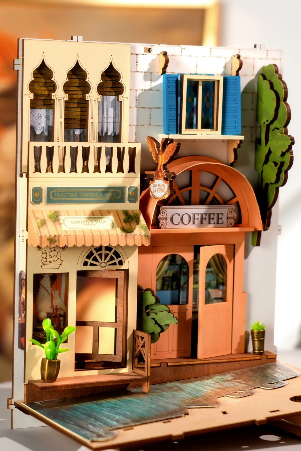 TGB08 Diy Book Nook Kit: Romantic Venice with Dust Cover