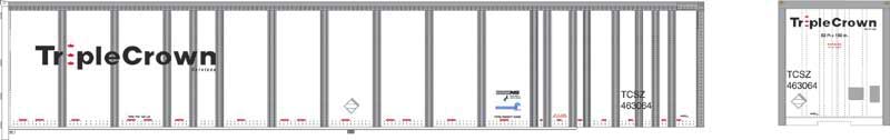 Bowser 53' Platewall RoadRailer Trailer - Norfolk Southern Triple Crown 463212 -- 6-42965