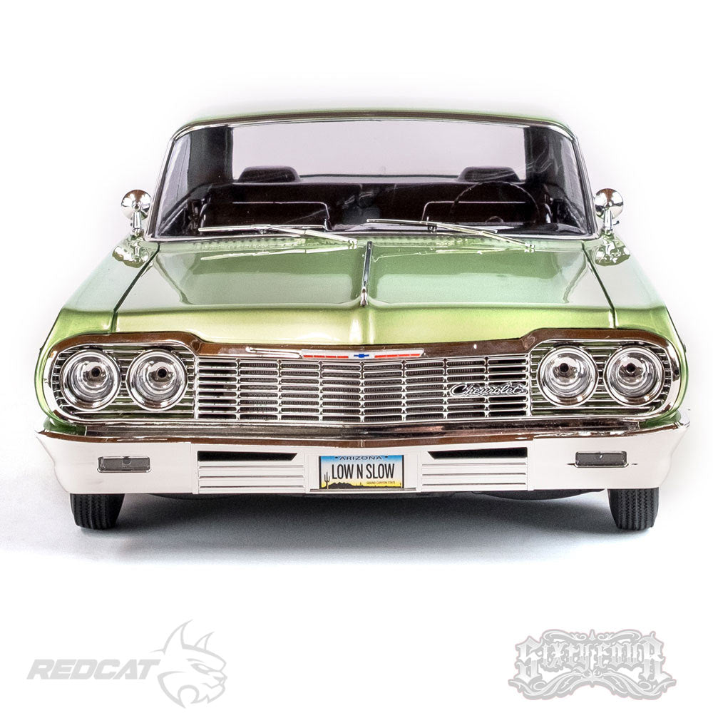 RER14408 SIXTYFOUR RC CAR - 1:10 1964 CHEVROLET IMPALA HOPPING LOWRIDER Green Kandy & Chrome Edition