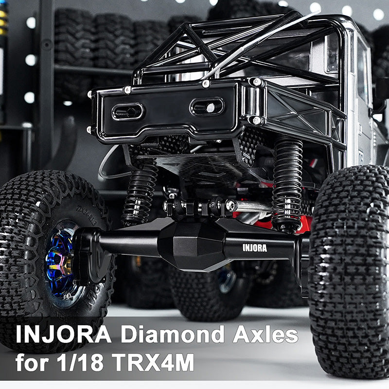 INJORA +5mm Diamond Portal Axles with Lay Down Servo Mount & Links for 1/18 TRX4M