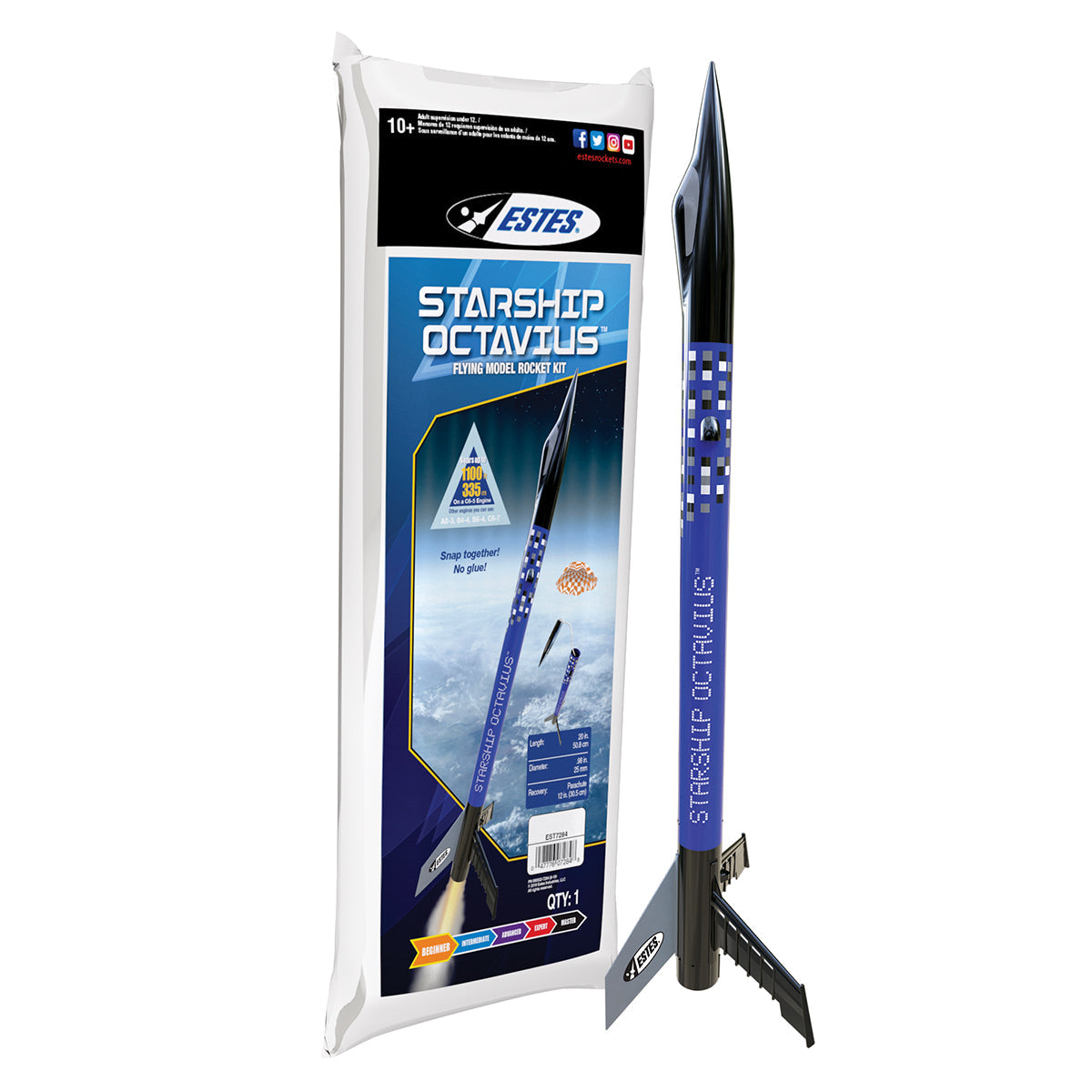 EST7284	Starship Octavius rocket kit Beginner