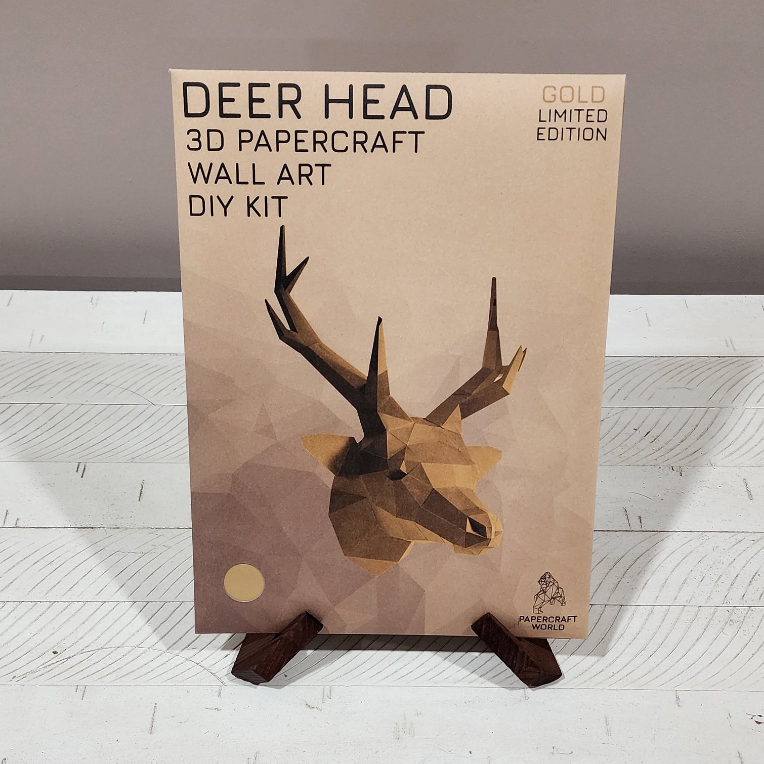 DEEWGO Deer Head Papercraft Origami Wall Art - Gold Limited Edition