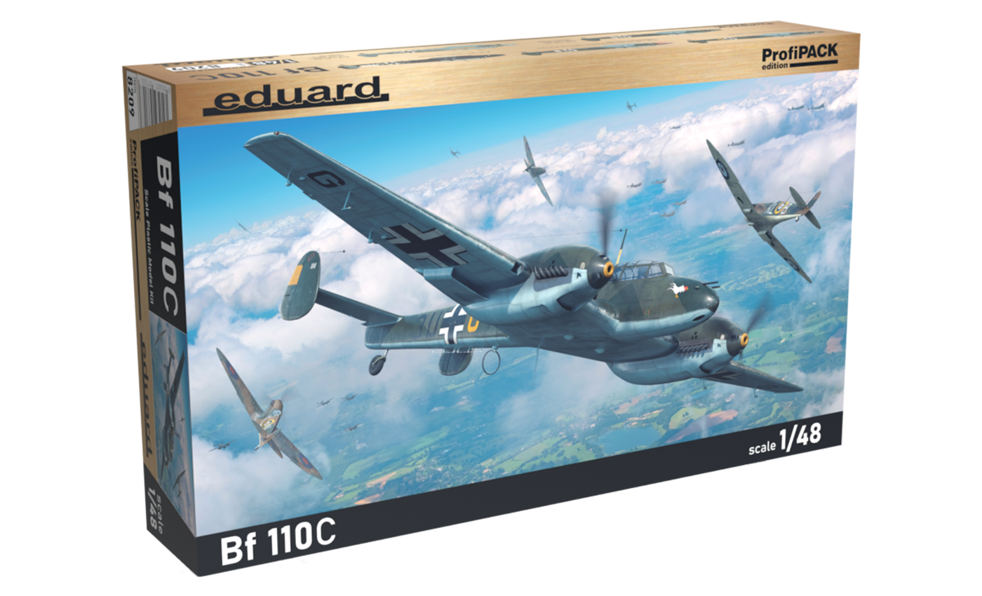 1/48 WWII Bf110C Heavy Fighter (Profi-Pack Plastic Kit) - EDU-8209