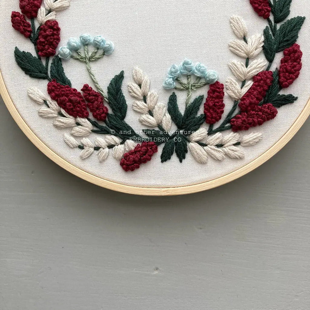 Hand Embroidery Kit - Kensington Crimson