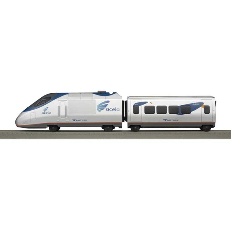 150-15000002 Trainkids - Locomotive & First Class Car Add-On Set for Battery-Powered Train -- Amtrak Acela