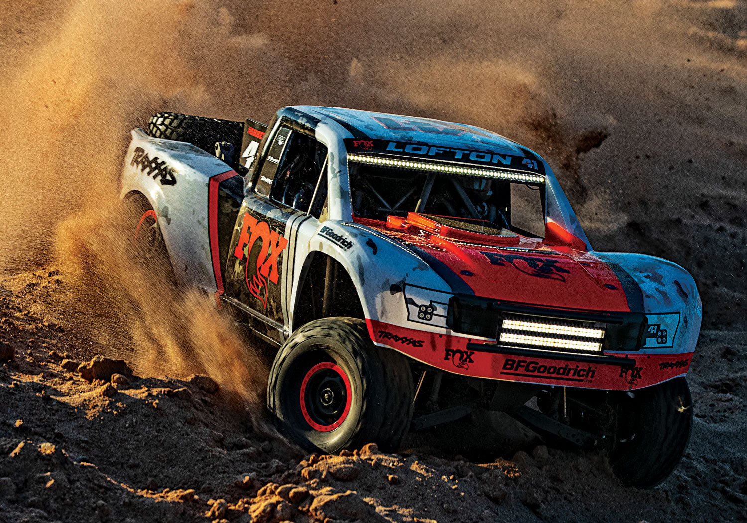 Fox Unlimited Desert Racer®: 4WD Electric Race Truck with TQi™ Traxxas Link™ Enabled 2.4GHz Radio System and Traxxas Stability Management (TSM)®