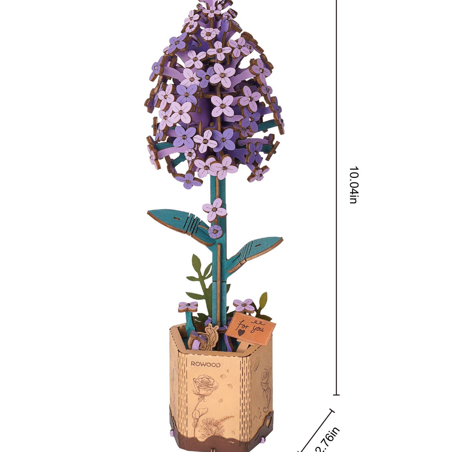 TW021 Lilac Robotime Rowood DIY Wooden Flower 3D Puzzles