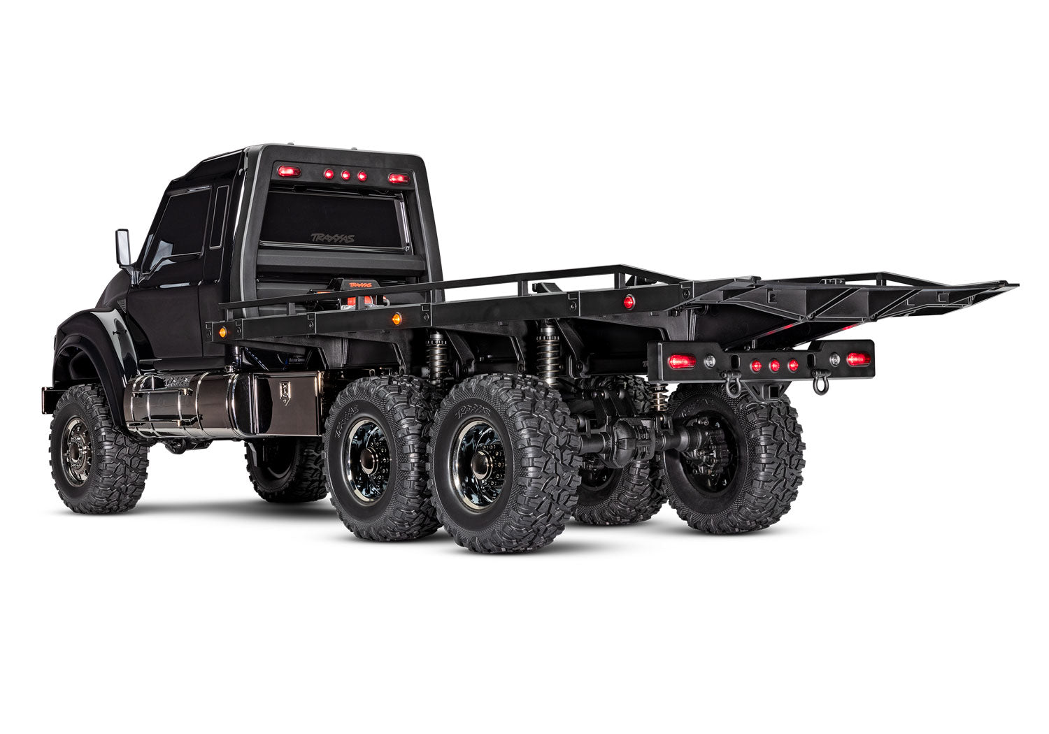 BLACK TRX-6® Ultimate RC Hauler: 6X6 Electric Flatbed Truck with TQi™ Traxxas Link™ Enabled 2.4GHz Radio System