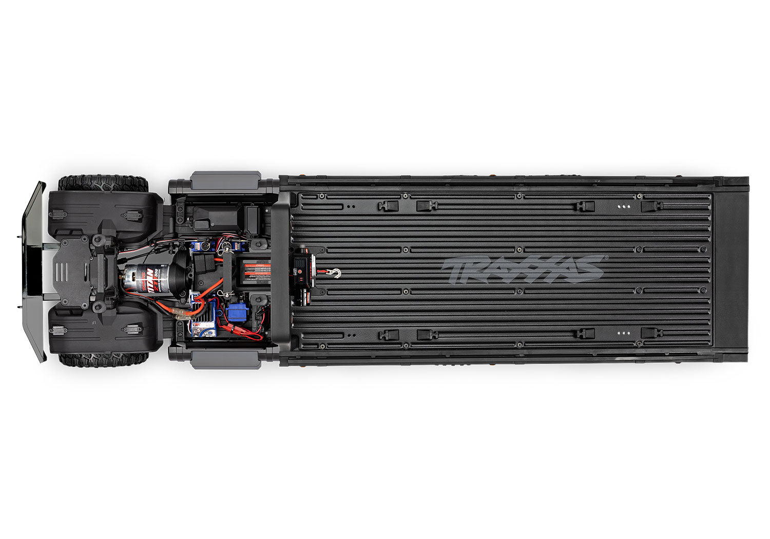 BLACK TRX-6® Ultimate RC Hauler: 6X6 Electric Flatbed Truck with TQi™ Traxxas Link™ Enabled 2.4GHz Radio System