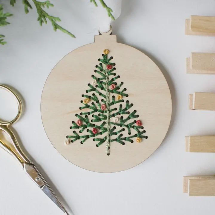 Christmas Tree Ornament Embroidery Diy Kit