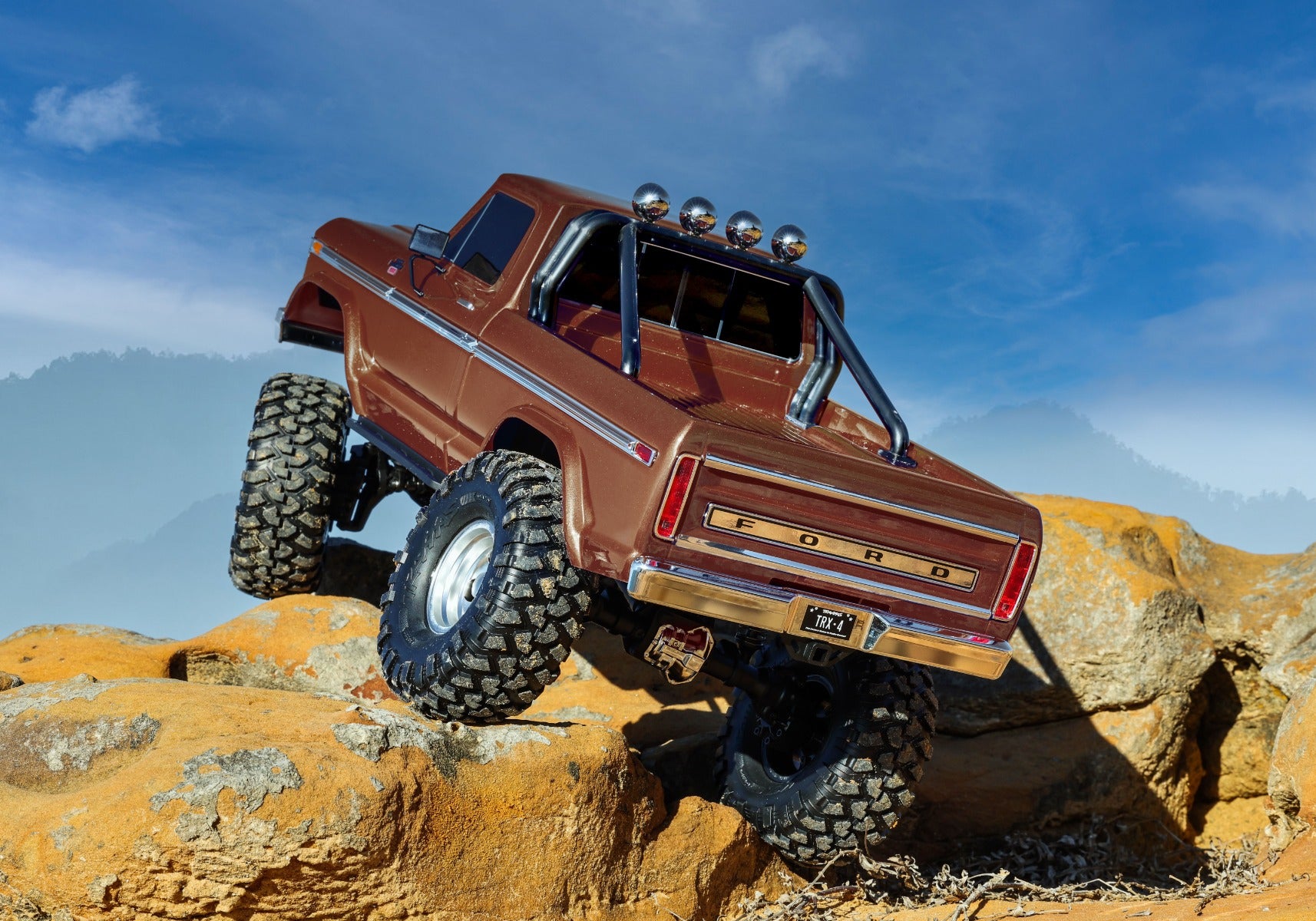 BROWN TRX-4® High Trail Edition™ with 1979 Ford® F-150® Truck Body: 4WD Electric Truck with TQi™ Traxxas Link™ Enabled 2.4GHz Radio System
