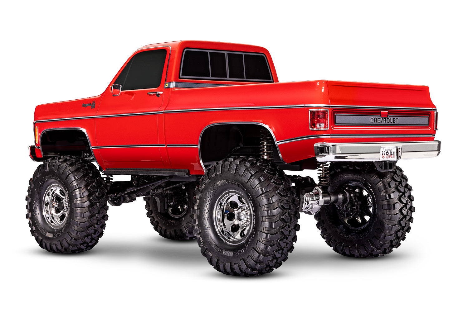 92056-4 RED TRX-4® High Trail Edition™ with 1979 Chevrolet® K10 Truck Body: 4WD Electric Truck with TQi™