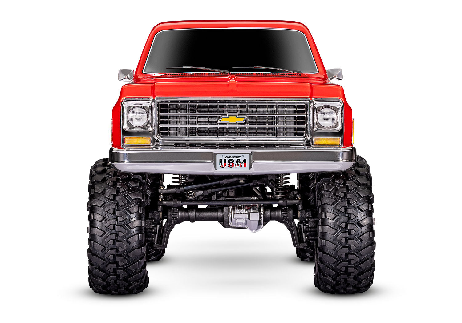 92056-4 RED TRX-4® High Trail Edition™ with 1979 Chevrolet® K10 Truck Body: 4WD Electric Truck with TQi™