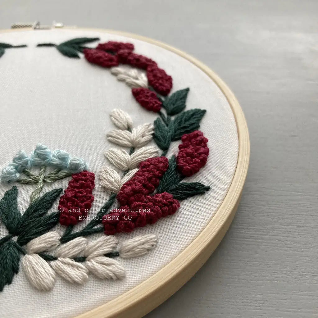 Hand Embroidery Kit - Kensington Crimson