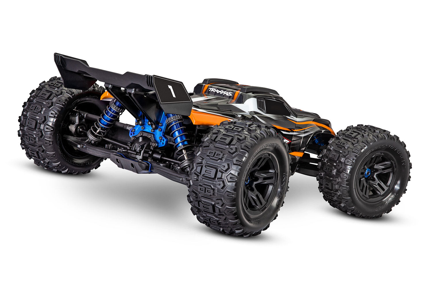 Orange Sledge®: 1/8 Scale 4WD Brushless Electric Monster Truck with TQi 2.4GHz Traxxas Link™ Enabled Radio System and Traxxas Stability Management (TSM)®