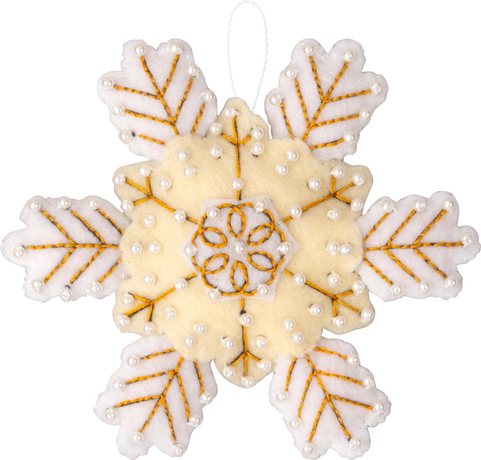 Bucilla Pearl Snowflakes Felt Ornaments Set of 6