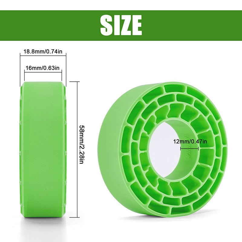 INJORA 4pcs Silicone Rubber Inserts For 62-64mm*24mm 1.0" Tires - Green-Soft
