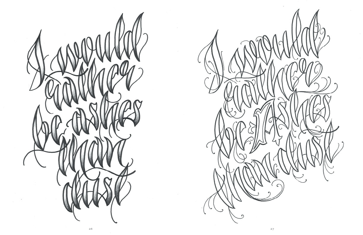 Tattoo Lettering & Bannersclassic and Modern Script Designs