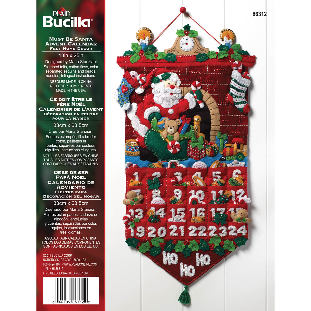 Bucilla Must Be Santa Felt Advent Calendar