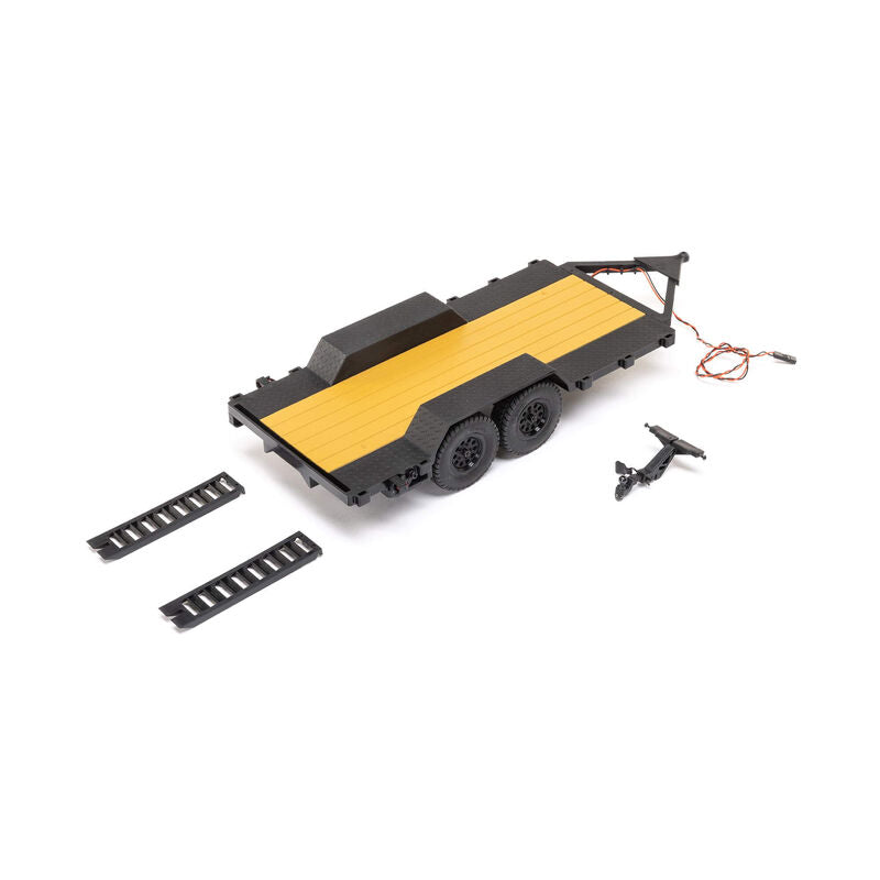 AXI00009	 SCX24 Flat Bed Vehicle Trailer with LED Taillights:1/24th