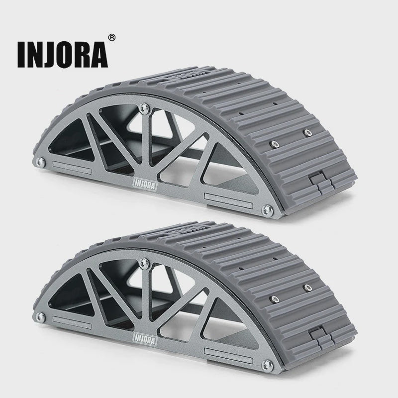 INJORA 2PCS Mini Vehicle Display Ramp Bridge Course Obstacle Kit for 1/24 1/18 RC Crawlers