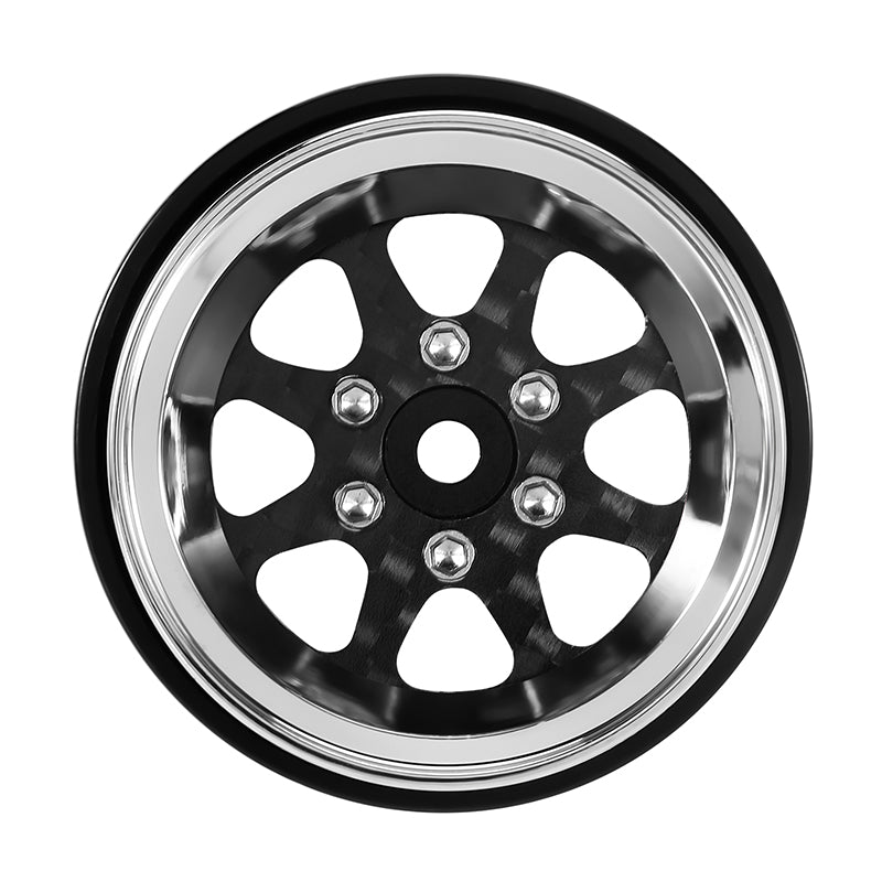 INJORA 1.3" ModuWheel Silver Beadlock Wheels Negative Offset for 1/18 1/24 RC Crawlers - 8 Spoke Silver Wheels