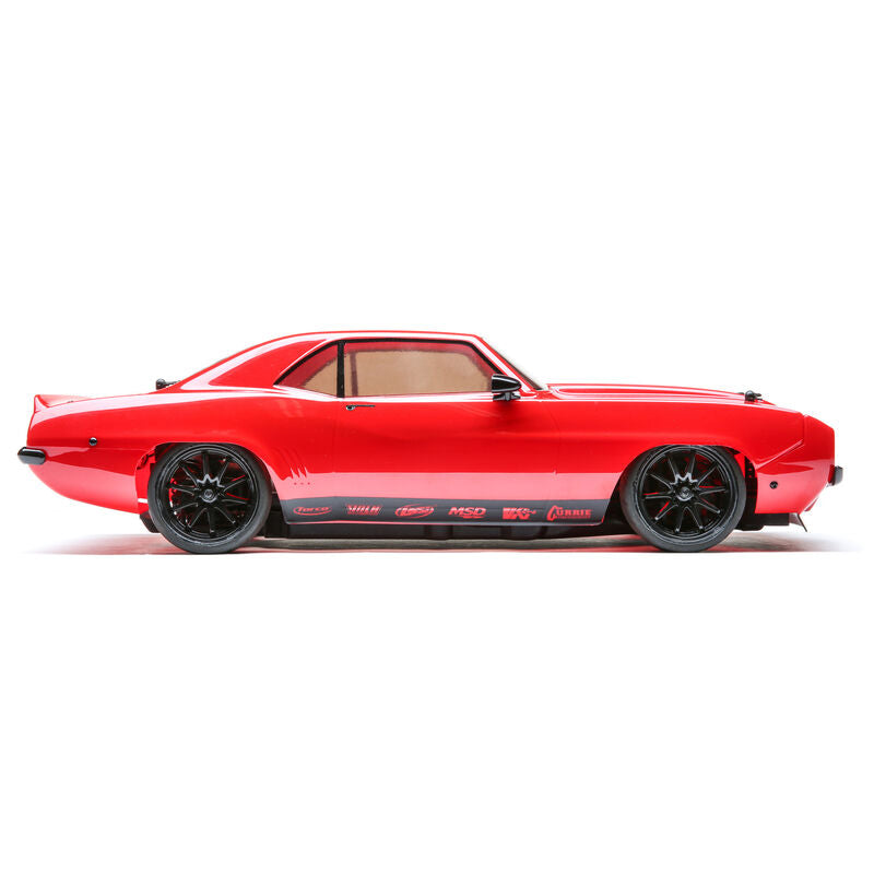 LOSI 1/10 1969 Chevy Camaro V100 AWD Brushed RTR (Red) - LOS03033T1