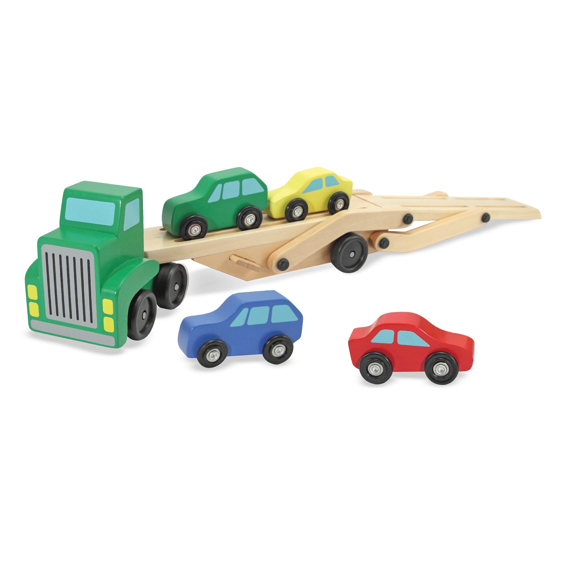 Melissa & Doug Car Carrier Truck & Cars Wooden Toy Set - 4096