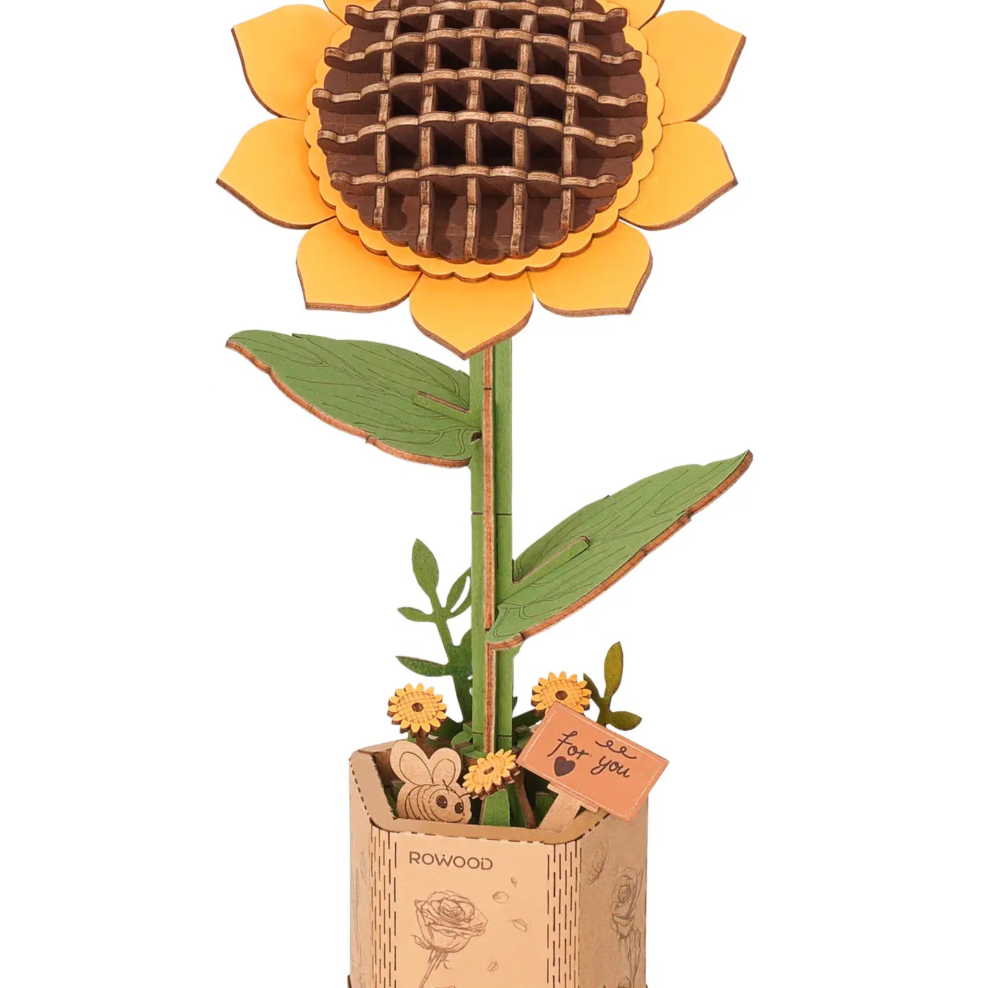 TW011 Sunflower Robotime Rowood Diy Wooden Flower 3D Puzzles