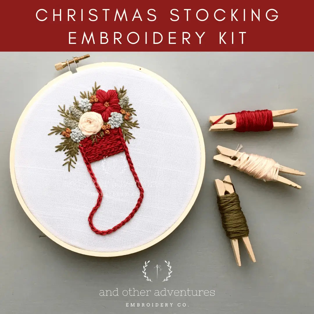 Embroidery Kit - Red Christmas Stocking