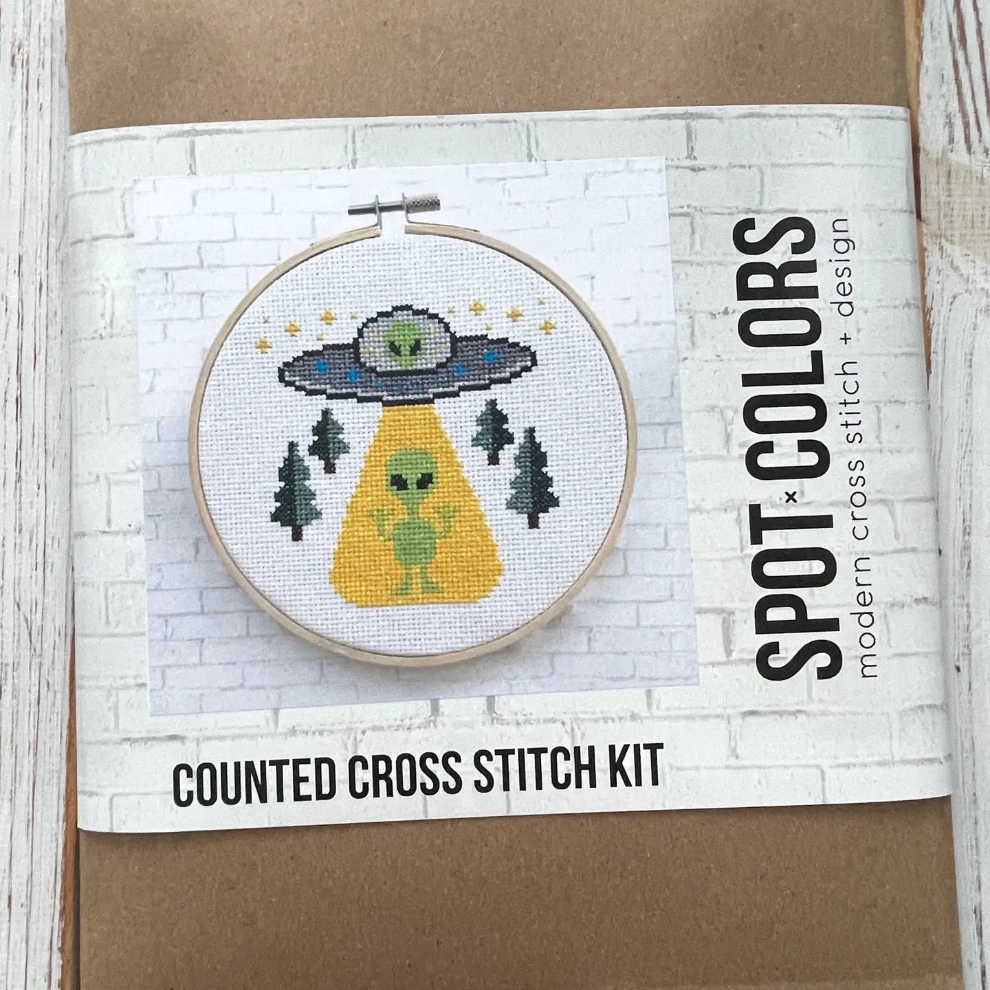 We Are Not Alone Alien Cross Stitch Kit