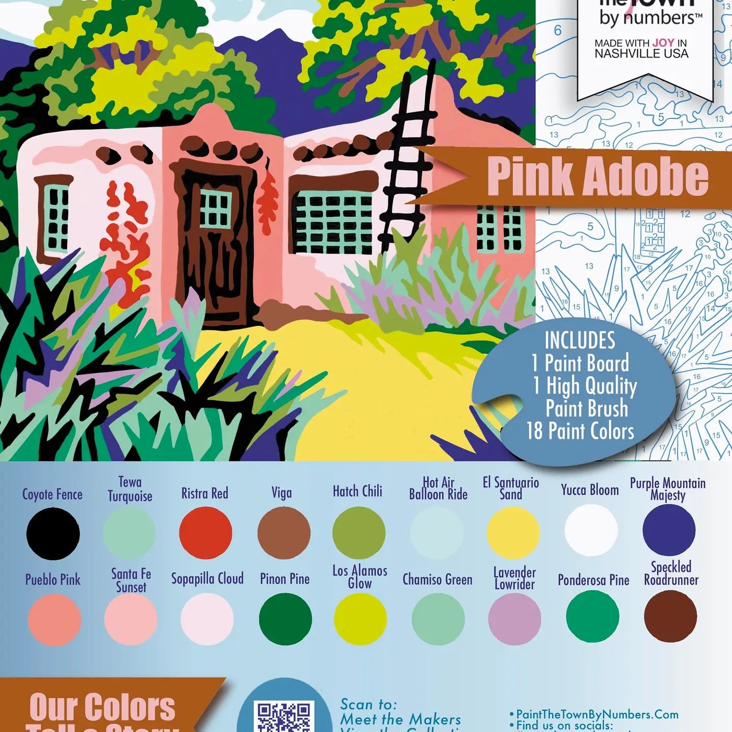 Pink Adobe American Southwest Paint by Number Kit 8”x10”