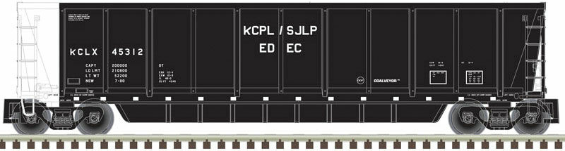 Coalveyor Bathtub Gondola - Ready to Run - Master(R) -- Kansas City Power & Light - SJLP -- 150-20006698 KCLX 45312 (black, white)
