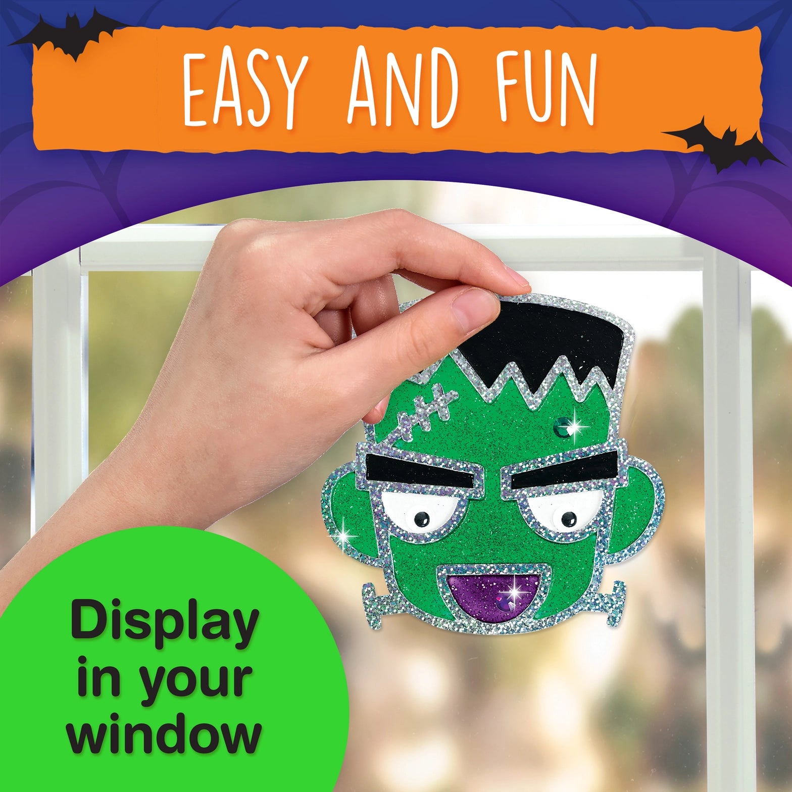 Halloween Easy Sparkle Window Art Craft Kit for Kids