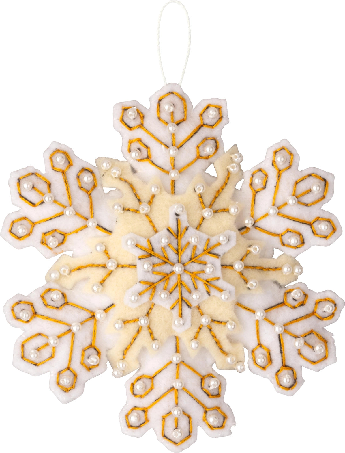 Bucilla Pearl Snowflakes Felt Ornaments Set of 6