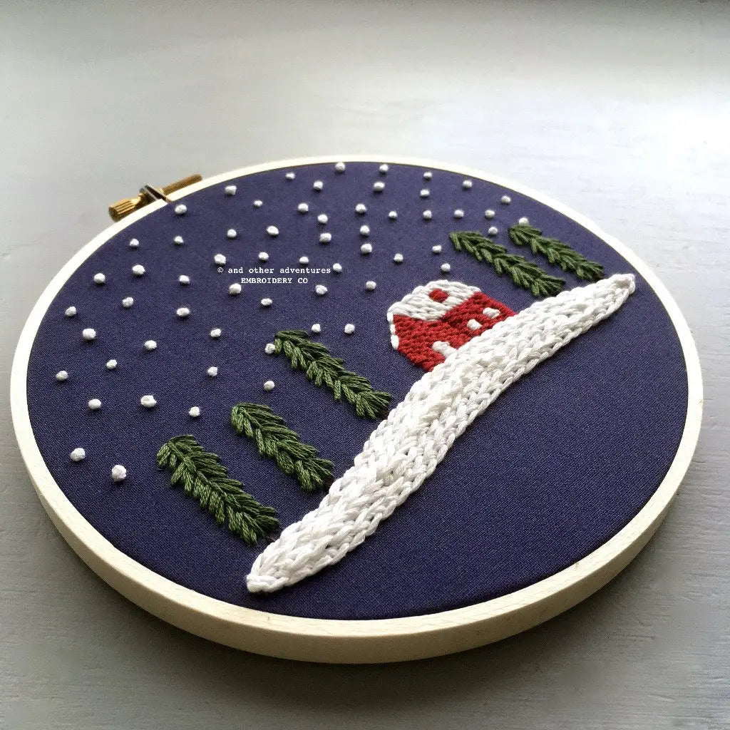 Embroidery Kit - Christmas Cabin