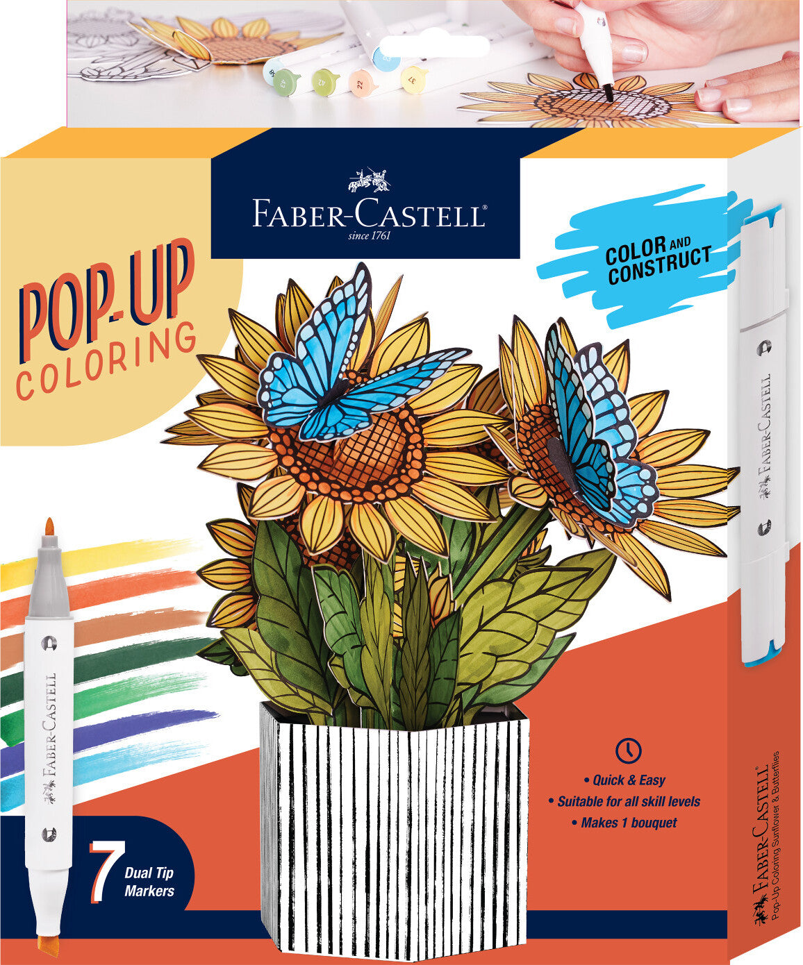 Pop Up Coloring - Sunflowers and Butterflies