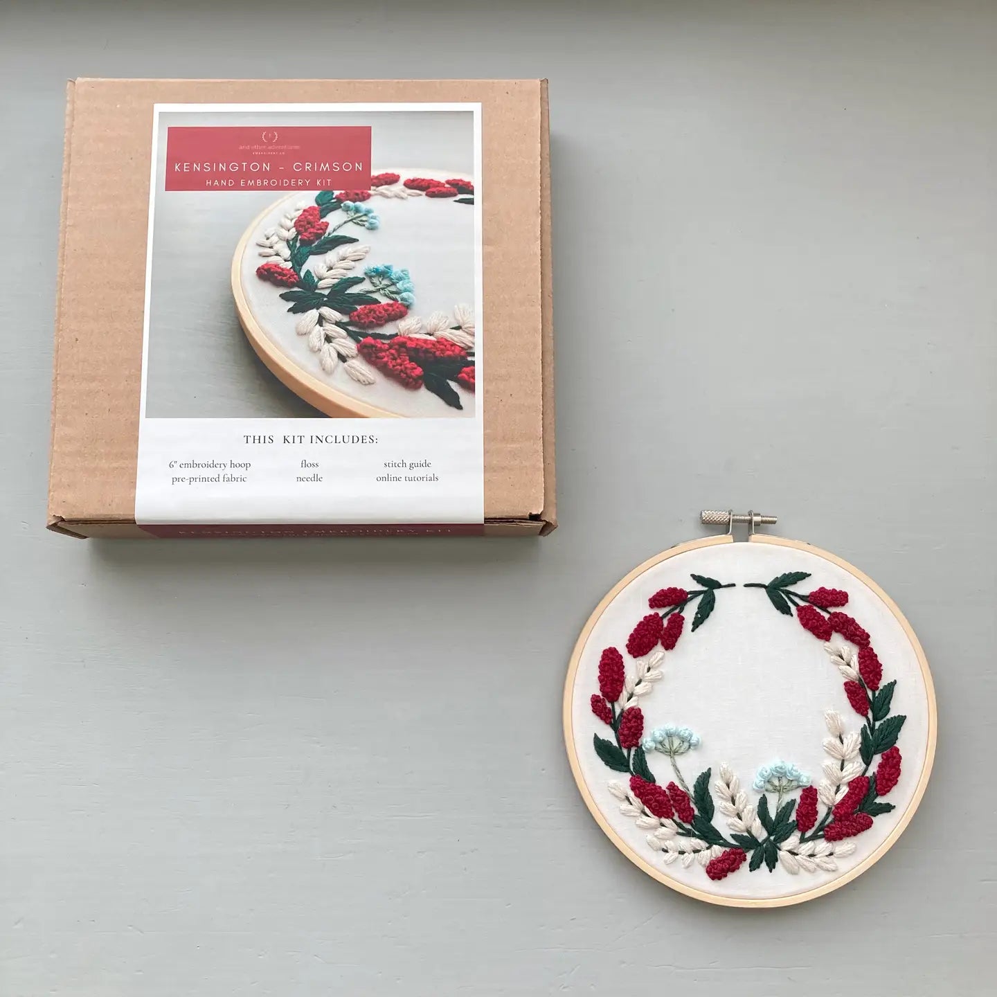 Hand Embroidery Kit - Kensington Crimson