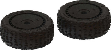 1/8 dBoots Front/Rear 3.3 Pre-Mounted Tires, 17mm Hex, Black (2): Katar B 6S