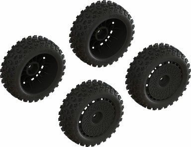 dBoots '2-HO' Tire Set Glued (Black) (2 Pairs)