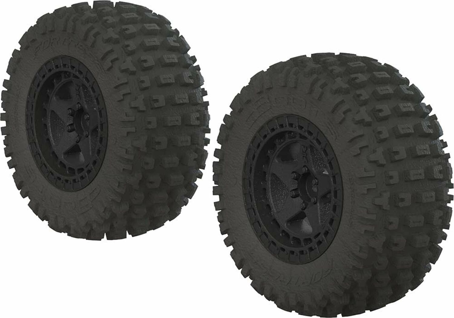 1/10 dBoots Fortress SC 2.2/3.0 Pre-Mounted Tires, 14mm Hex, Black (2)