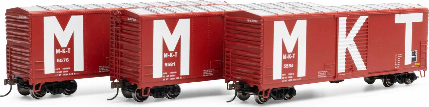 HO 40' Modern Box Car, MKT #5576 / #5581 / #5584 (3)