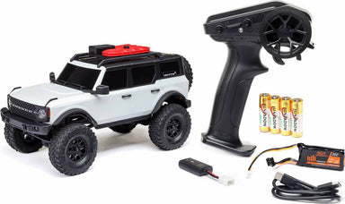 1/24 SCX24 Ford Bronco 4X4 RTR Brushed Rock Crawler (Battery & Charger Included), White