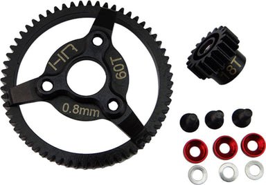 18T Steel Pinion and 60T Spur Gear, 32 Pitch: Traxxas Bandit, Rustler, Slash, Stampede
